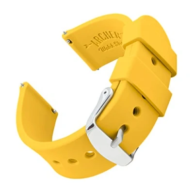 Imagen de Archer Watch Straps Correas Reloj Silicona de Liberación Rápida para Hombre y Mujer (Amarillo Nápoles, 18mm)