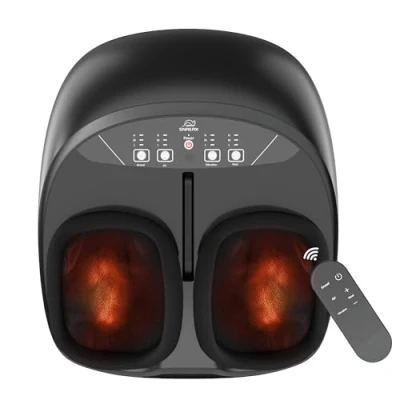 Imagen de Snailax masajeador de pies con calor, Shiatsu amasado por compresión vibración, eléctrico para pies, calentador mando a distancia, regalos