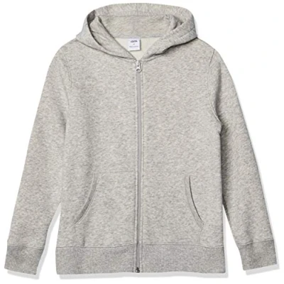 Imagen de Amazon Essentials Sudadera de Forro Polar con Capucha y Cremallera Niño, Gris Claro Mezcla, 2 años