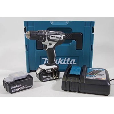 Imagen de Makita DHP482RTWJ Taladro de impacto, 2 baterías iones litio, 18 V, 5 Ah, caja Makpac