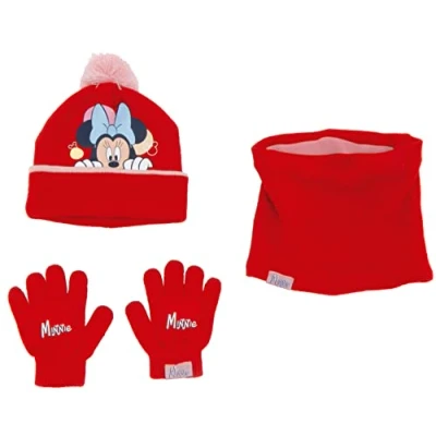 Imagen de ARDITEX WD14738 Set de Guantes mágicos, Gorro y Buff Punto Disney Minnie