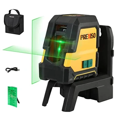 Imagen de PREXISO Nivel Laser, Láser Autonivelante, Línea Vertical/Horizontal, Laser Verde con 3 Modos, Impermeable, Nivelación Automática, Professional Soporte Magnético