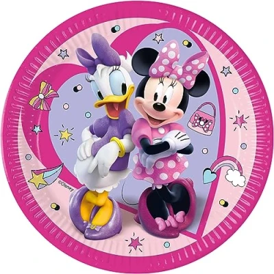 Imagen de Procos Folat 93830P Platos Papel FSC Minnie Mouse 23cm 8 piezas, Multicolor