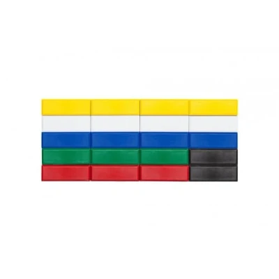 Imagen de MAUL Facetterand MAULpro, imanes (20 unidades) de 53 x 18 10 mm, mini plástico, fuertes para pizarra blanca y magnética, optimaes oficina, oficina en casa taller,