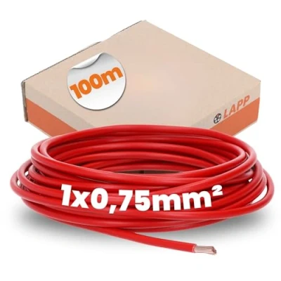 Imagen de LAPP 4510042 H05V K Cable trenzado (1 x 0,75 mm², 100 m), color rojo