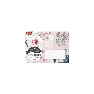 Imagen de Clairefontaine 55031C, Paquete de 20 sobres impresos engomados, Tamaño C6 11, 4 x 16, 2 cm, 120 g, Color rosa claro, Tema Botánico Garden, Invitación para eventos y correspondencia, Gama Polen