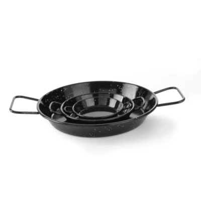 Imagen de HENDI Paellera esmaltada, sartén para paella, cocinar y servir, apto varias fuentes de calor, excepto cocina inducción, apta el lavavajillas, diámetro 100x(h)20 mm, chapa acero esmaltado
