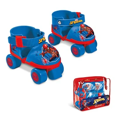 Imagen de Spiderman Toys Ruedas Ajustables Niños, 29 18390 Spider Man Set de Patines Infantiles con Protecciones, Talla 22 a 29, Dibujo Animado, Multicolor, 40 x cm (Mondo 18390)