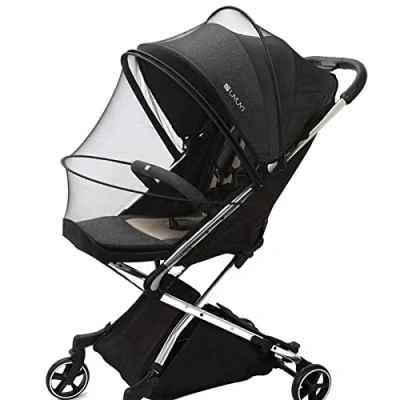 Imagen de DERJDISF Mosquitera Carrito Bebe Universal,Respirable Red Antimosquitos con Cremallera,3D PVC Support Antiinsectos Malla Encriptada para Capazo,Silla de Paseo,Cuna Viaje(Negro)