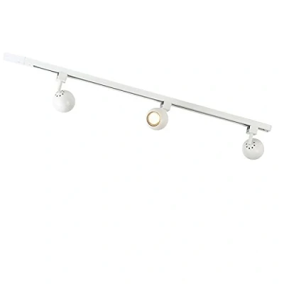 Imagen de QAZQA Sistema de raíl monofásico moderno blanco 3 focos GISSI Aluminio Alargada Adecuado para LED Max. x 50 Watt