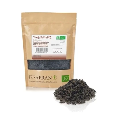 Imagen de FRISAFRAN té rojo pu erh Ecológico granel 100g adelgazante Diurético Digestivo Detox Quemagrasa te Drenante natural infusion sin aditivos