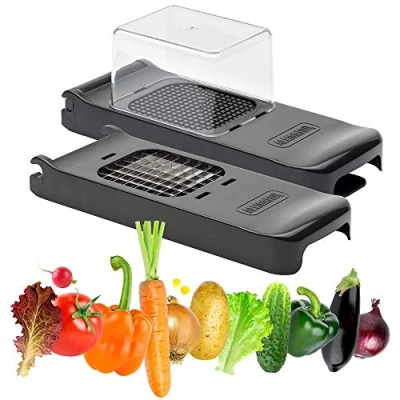 Imagen de ALLIGATOR 3008 2 en 1 Cortador de verduras multifuncional patatas fritas cuchillas intercambiables 6 x mm y 12 Sin BPA Negro