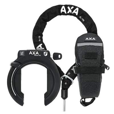 Imagen de AXA Bloqueo de cuadro XXL y cadena ULC 100, candado para bicicleta alta seguridad, nivel seguridad 12, con eslabones acero endurecido 8 mm, certificado ART 2,
