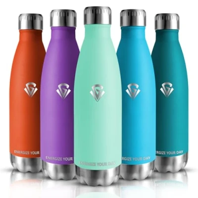 Imagen de Grsta Botella Agua Acero Inoxidable, Termica 750ml, Gimnasio sin BPA, Cantimplora 0.75l para Niños &amp; Adultos, Gym, Escuela, Deportiva, Oficina, Yoga