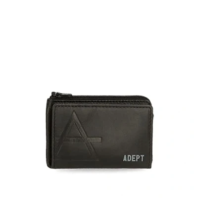 Imagen de Adept Jim Monedero con Tarjetero Negro 11x7x1,5 cms Piel