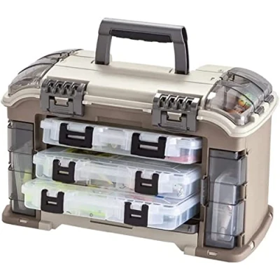 Imagen de PLANO Guide Series Angled Tackle System 3600, Organizador aparejos pesca, piezas pequeñas, bandejas extraíbles, abalorios, escuela, suministros oficina, materiales artesanía