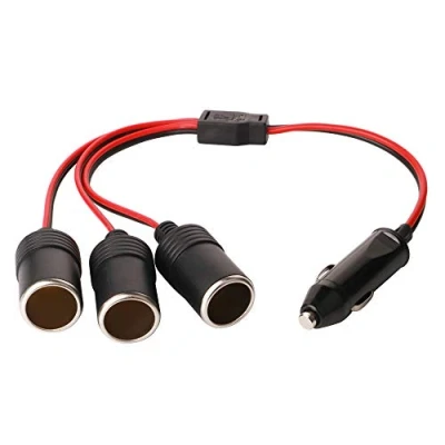 Imagen de GTIWUNG 12 V/24 V Cable de Extensión para Mechero Coche, Encendedor Cigarillo Macho a Hembra, Toma Enchufe Adaptador Conector 1 3 con el indicador