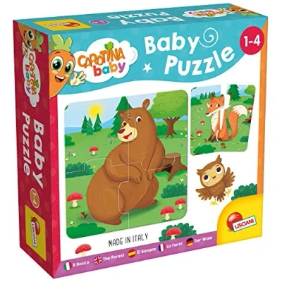 Imagen de Liscianigiochi Baby Puzzle El Bosque Juego de Reflexión Educativo 6 Puzzles 4 Piezas Animales 14 x Cm Para Niños 1 a años Carotina Made in Italy