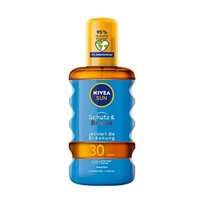 Imagen de Nivea Sun aplicador de aerosol, luz Factor protección 30, pulverizador, y Bronceado, 200 ml