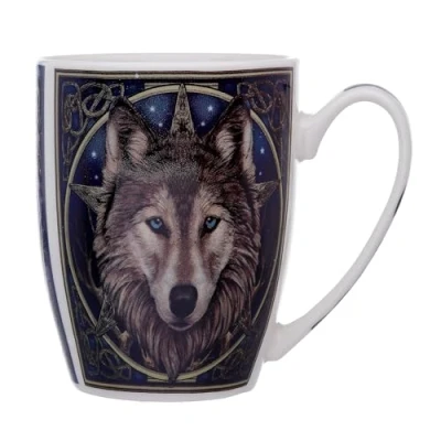 Imagen de Puckator Lisa Parker Taza de porcelana con cabeza lobo Accesorios divertidos para el hogar Regalos lindos novia Tazas grandes hombres y mujeres bebidas calientes Lindo regalo