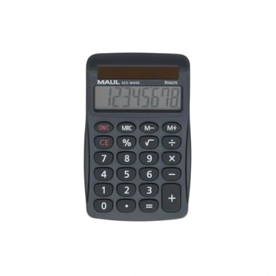 Imagen de MAUL Calculadora Eco MJ 455 Basica con Pantalla de 8 dígitos Solar 80% plástico Reciclado pequeña 11,2 x 7,1 2 cm Gris