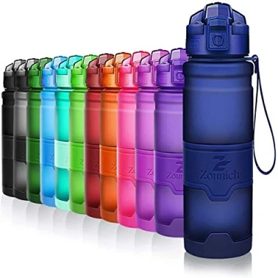 Imagen de ZOUNICH Botella Agua Deporte Botellas Niños sin BPA, Reutilizable Tritan Plástico Ecologica con Filtro, 400ml/500ml700ml/1l, Cantimploras para Gimnasio, Bicicleta, Colegio, Oficina, Viajes