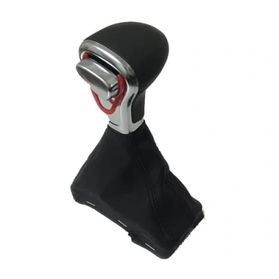 Imagen de Cakievro Cobertor de cuero para palanca cambios coche LHD con volante a la izquierda automático Au di A6 C6 A3 8P A4 B8 A5 Q5 (negro juego)
