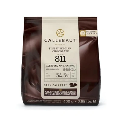 Imagen de Callebaut N 811 (54,5%) Cobertura de Chocolate Negro Belga Finest Belgian Dark (Callets) 400g