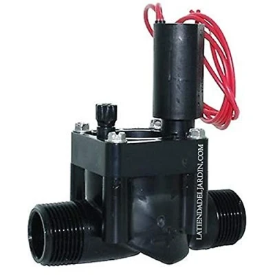 Imagen de Suinga ELECTROVÁLVULA de riego ELECTRICA 1&quot; 24V PGV 100MM Hunter. Rosca macho. Funciona con cualquier programador automático eléctrico, negro