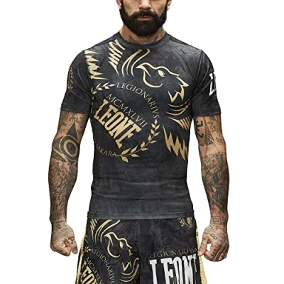 Imagen de LEONE 1947 Rashguard Legionarius LEGIONARIVS AB925, Negro, XX Large Unisex Adulto
