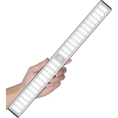 Imagen de Debajo de las luces del gabinete, 78 armario con sensor movimiento LED, recargables inalámbricas para armario, iluminación nocturna magnética adhesiva en cualquier lugar