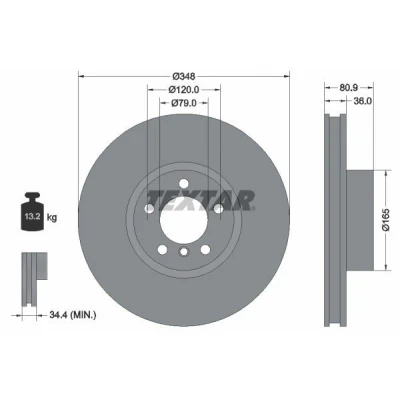 Imagen de TEXTAR PRO+ 92269505 Disco de freno BMW: 7