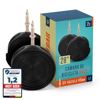 Imagen de Alphatrail Carretera Cámara de Bicicleta Rick 28 Pulgadas SV Presta Válvula 2X Conjunto 700 x 18 28c con Garantía Movilidad I Cubierta Compatible Schwalbe, Michelin, Continental, Conti &amp; Mavic