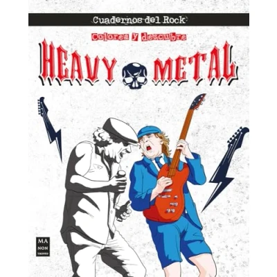 Imagen de Colorea y descubre Heavy Metal: Cuadernos del rock