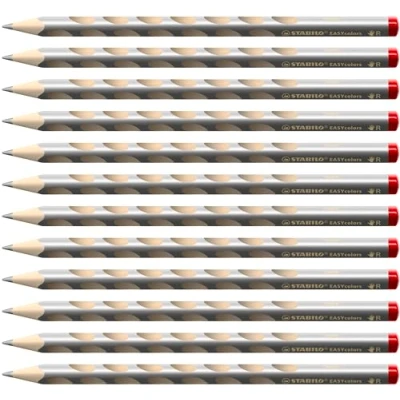 Imagen de STABILO Easycolors Lápiz de color ergonómico para diestros (12 unidades), plateado