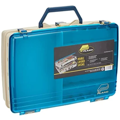 Imagen de PLANO Satchel dos niveles, caja pesca doble cara, almacenamiento equipos pesca, compacta, satchel, óptima para almacenar señuelos, cebos duros, blandos y otros