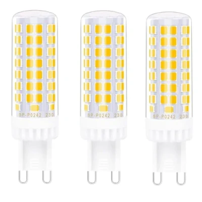 Imagen de Jiotouhu Bombillas LED G9 no regulables, blanco cálido, 3000 K, 10 W, G9, equivalentes a halógenos de 100 1000 lm, 220 240 V, sin parpadeo, ahorro energía, bombilla para candelabro, luces