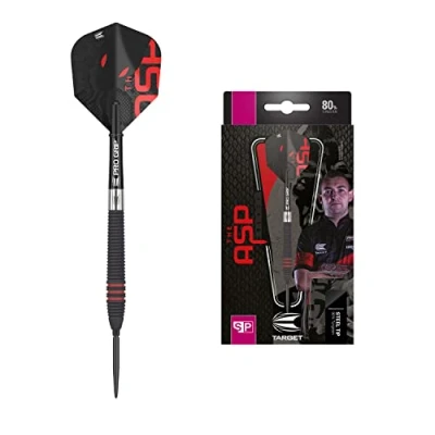 Imagen de Target Darts Nathan Aspinall The ASP Negro 24G 80% Tungsteno Punta Swiss Point Acero Juego de Dardos