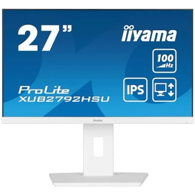 Imagen de iiyama XUB2792HSU W6 27&quot; Blanco Panel IPS, 1920x1080100Hz, 250cd/m², 15cm Regulable en Altura, Pivotante, Altavoces, HDMI, DisplayPort, 0,4ms (MPRT), FreeSync, USB 4x3.2