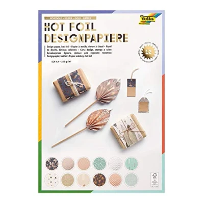 Imagen de folia 11549 Bloc de Papel diseño Hotfoil, 12 Hojas, DIN A4, Multicolor (11549)