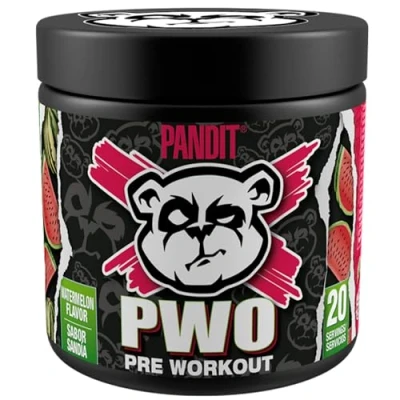 Imagen de Pandit Pre entreno Más Óxido Nítrico con Creatina Monohidratada Preentreno Fuerte Cafeína Workout Gimnasio en Polvo Monohidrato de Beta Alanina (240g, Sandía)