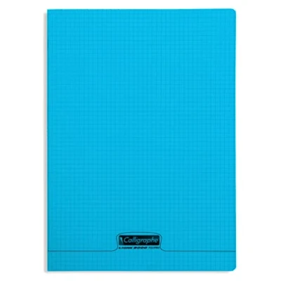 Imagen de Clairefontaine 8000 Polypro cuaderno con cuadrícula y tapa de plástico. 96 páginas 90 g, 24 x 32 cm., color azul