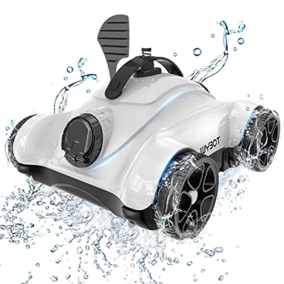 Imagen de WYBOT Robot Piscina, Limpiafondos Piscina Automático con Motor Dual, 3 Funciones de Temporización, Cepillo para Limpiar Fondo, Filtro Fino 180 μm, Ideal Piscinas sobre/en el Suelo