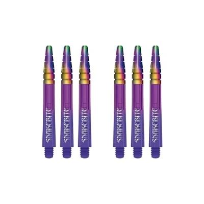 Imagen de RED DRAGON Peter Wright Snakebite Nitrotech tallos de dardos iónicos color morado medio, 2 juegos por paquete (6 en total)