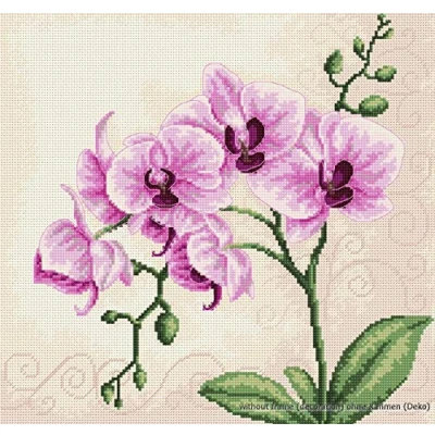 Imagen de Luca S Kit para Punto de Cruz, diseño orquídea Rosa