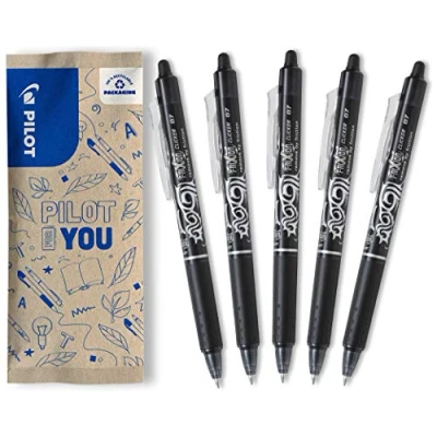 Imagen de PILOT 5uds FriXion Clicker Bolígrafo Roller borrable Negro Punta Media