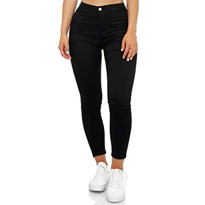 Imagen de Elara Jeans Mujer Cintura Alta Slim Fit Chunkyrayan Negro JS710 Black 40 (L)