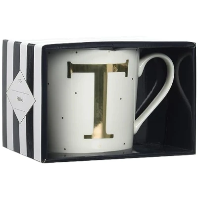 Imagen de Depesche 5909.046 Taza de porcelana con asa, 300 ml, texto en T, multicolor