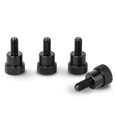 Imagen de PrecisionGeek Tornillo para pulgar de hombro Aluminio Negro M6 x 10mm L 22mm 4pz