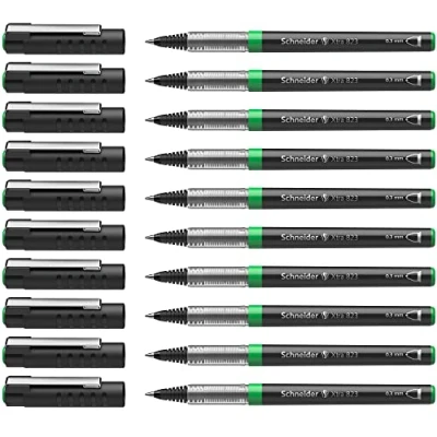 Imagen de Schneider Xtra 823 Bolígrafo de punta redonda (acero inoxidable, 0,3 mm), paquete 10 unidades, color verde